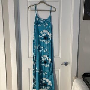 Floral Blue Maxi Dress